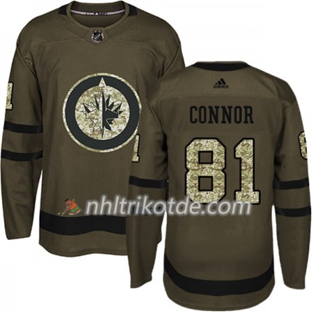 Winnipeg Jets Trikot Kyle Connor 81 Adidas 2017-2018 Camo Grün Authentic - Herren